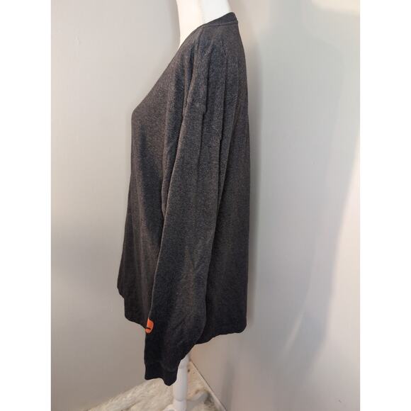 Men's Carhartt original fit outdoor gray LG long sleeve orange logo shirt - Picture 2 of 8